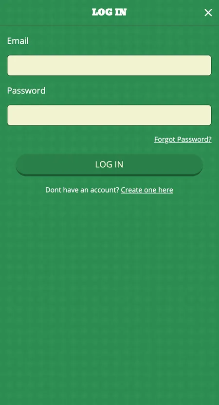Oreels Casino login form on screen