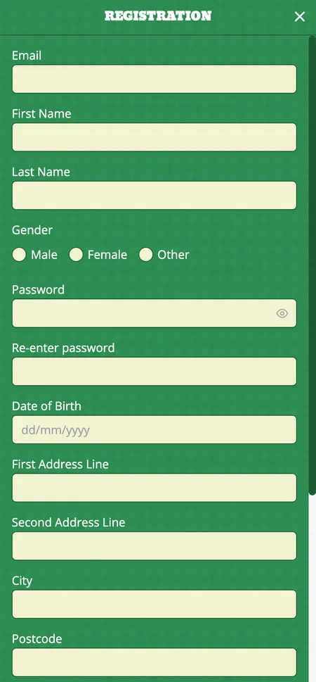 Oreels Casino cashier with deposit methods